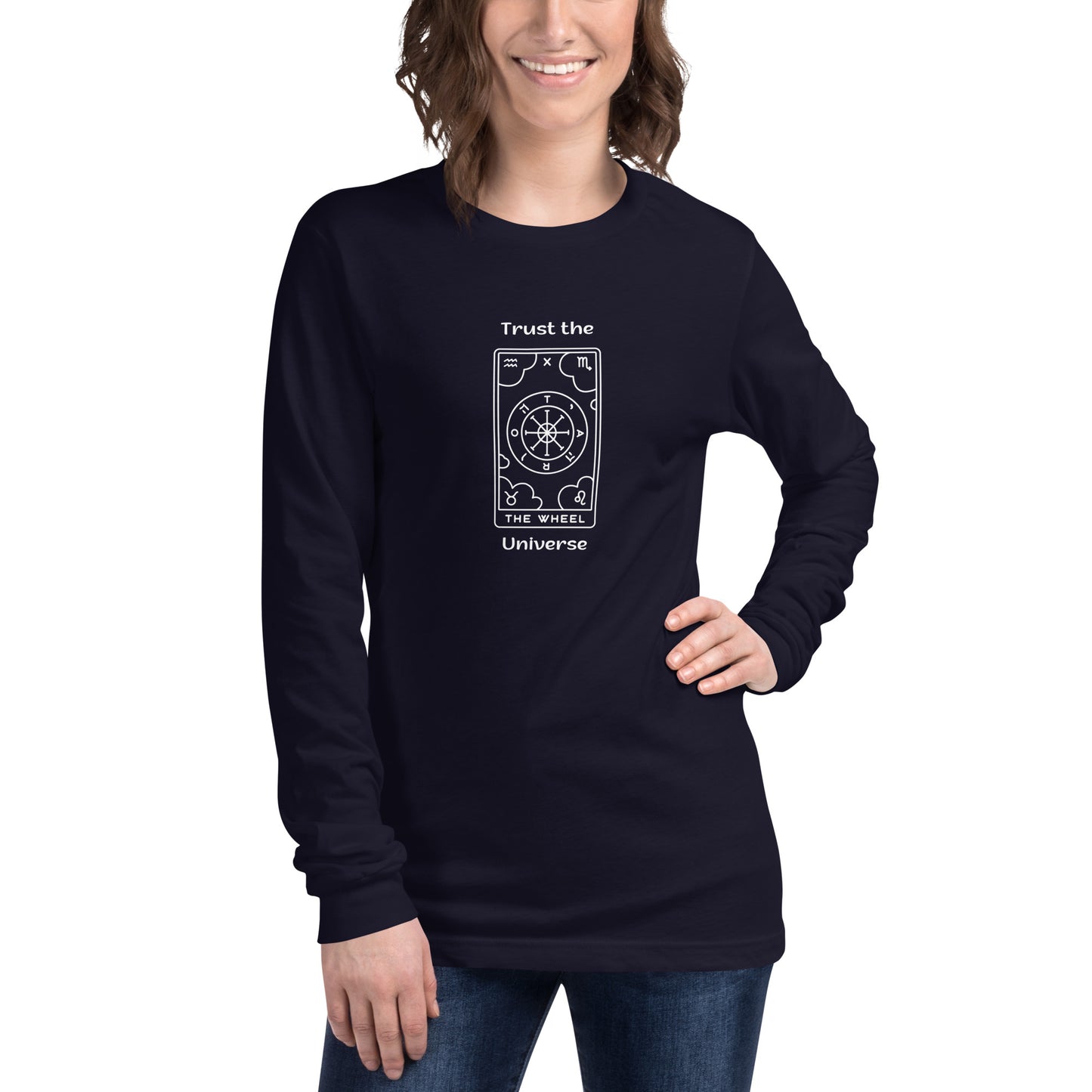 Trust the universe, wheel of fortune. Unisex Long Sleeve Tee